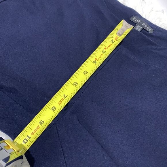 EILEEN Fisher Navy Straight Leg Pants Elastic Waist women’s sz s/p - Picture 6 of 9
